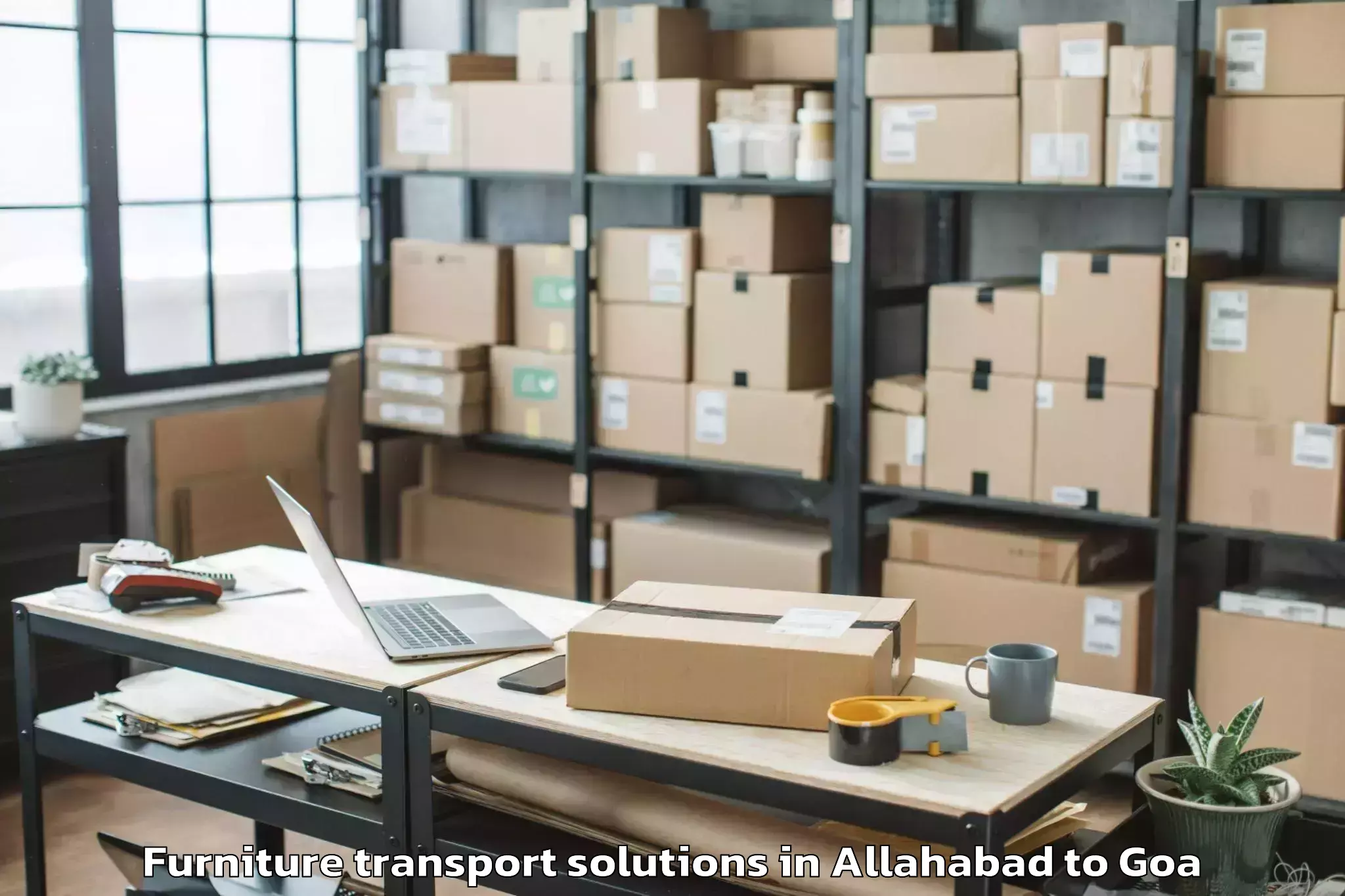 Book Allahabad to Morjim Furniture Transport Solutions Online